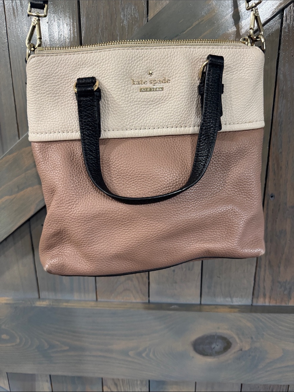kate spade Two-Tone Crossbody - Blush Pink, Cream & Black
